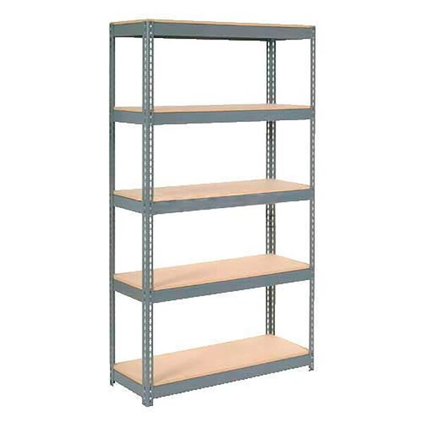 Extra Heavy Duty Shelving 48W x 12D x 72H With 5 Shelves, Wood Deck, Gry